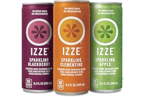 IZZE Sparkling Juice, 3 Flavor Variety Pack, Pack of 24, 8.4 oz Cans