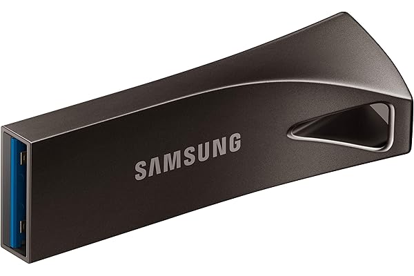 SAMSUNG BAR Plus 3.1 USB Flash Drive, 128GB, 400MB/s, Rugged Metal Casing, Storage Expansion for Photos, Videos, Music, Files, MUF-128BE4/AM, Titan Grey