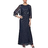 S.L. Fashions Womens Plus Size Long Sleeveless Gown with Bolero Cascade Jacket, Mother of The Bride Dress
