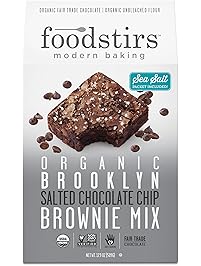 Foodstirs Organic, Non GMO Brooklyn Salted Chocolate Chip Brownie Mix, 17.9 Ounce