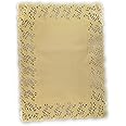 Gold Rectangular Paper Doilies qty.50 Made in China, 10 x 14 inches