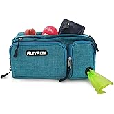 ALTYALTA EZ Dog Walking Fanny Pack, Dog Training Treat Pouch, Easy for Walking with Dogs, Belt Bag with 6 Pockets and Waste Bag Dispenser