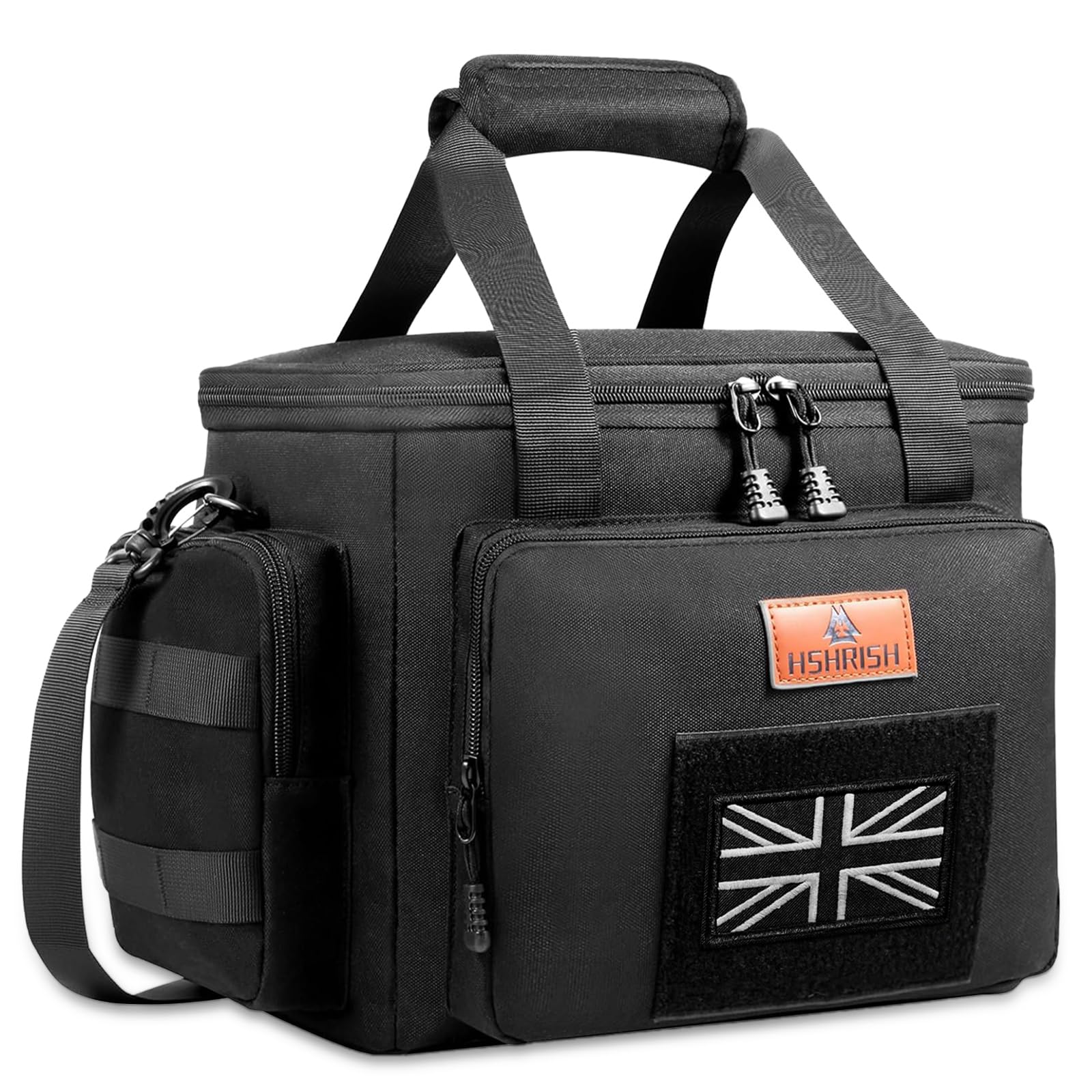 HSHRISH Lunch Bag for Men, Tactical Cooler Bag, Reusable Waterproof Leakproof Insulated Lunch Box for Adults Men Work Picnic Outdoor Hiking Day Trips Camping, 12L Black