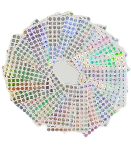 2000-Piece Reflective Number Stickers (1-1000) - 10mm Waterproof Round Labels For Marking