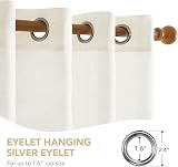 Deconovo Voile Curtains 55x72 2 Panels Linen Semi Sheer Eyelet view 6