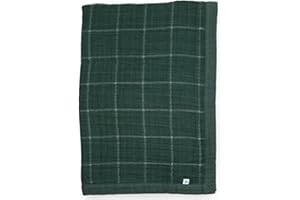 Little Unicorn Evergreen Plaid Cotton Muslin Quilt Receving Blanket | 100% Cotton | Super Soft | Babies and Toddlers | 30" x 40" | Machine Washable