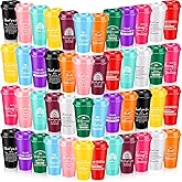 Skylety 48 Pcs Thank You Gifts 16 oz Coffee Cups Bulk Employee Appreciation Gift Inspirational Tumbler with Lid Reusable Plastic Coffee Cup for Coworker Staff Women Teacher (Classic Colors)