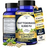 Lunakai USA Made Nattokinase Supplement &ndash; 400mg Natto Enzyme, 60ct | High-Strength Nattokinase 8000 FU per Serving &ndash; Heart &amp; Circulation Support &ndash; Vegan, Non-GMO 4000 FU Capsule
