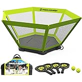 PaddleSmash Pickleball Yard Game, As Seen on Shark Tank, 2-4 Players | Beach, Backyard, Lawn, Outdoor Activities for Adults and Family - Easy Assembly, Includes 4 Paddles, 2 Balls &amp; Case, Age 14+
