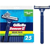 Gillette Sensor2 Pivoting Head Men's Disposable Razors, 25 Count