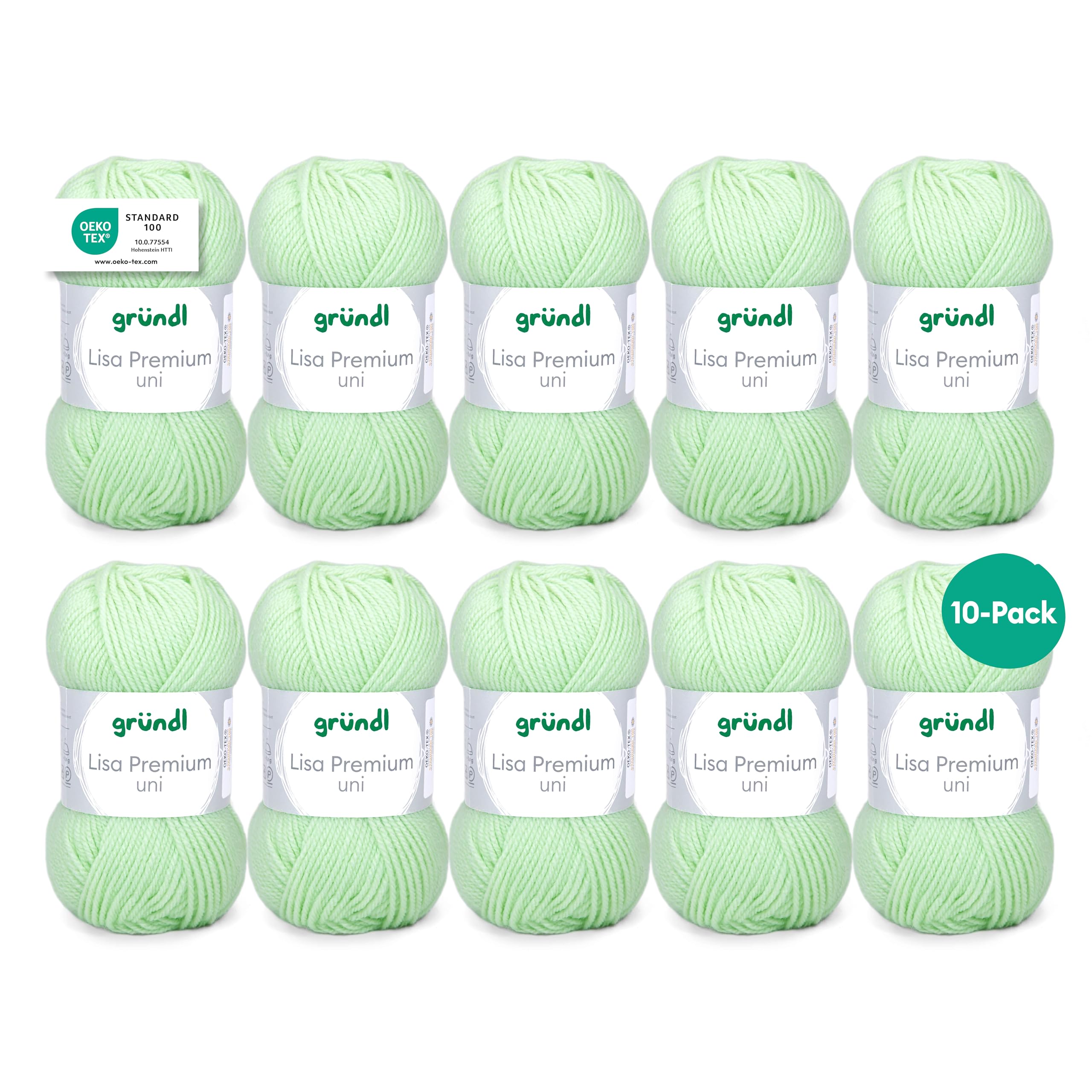 Grundl Lisa Premium uni 50g - bright neon green 06 -Pack of 10