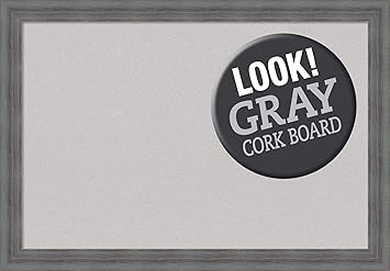 Amazon Com Framed Grey Cork Board Bulletin Board Grey Cork Boards Dixie Blue Grey Rustic Frame Framed Bulletin Boards 26 25 X 18 25 In Home Kitchen