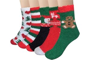 Loritta 5 Pairs Womens Fuzzy Socks Winter Warm Cozy Fluffy Super Soft Slipper Socks