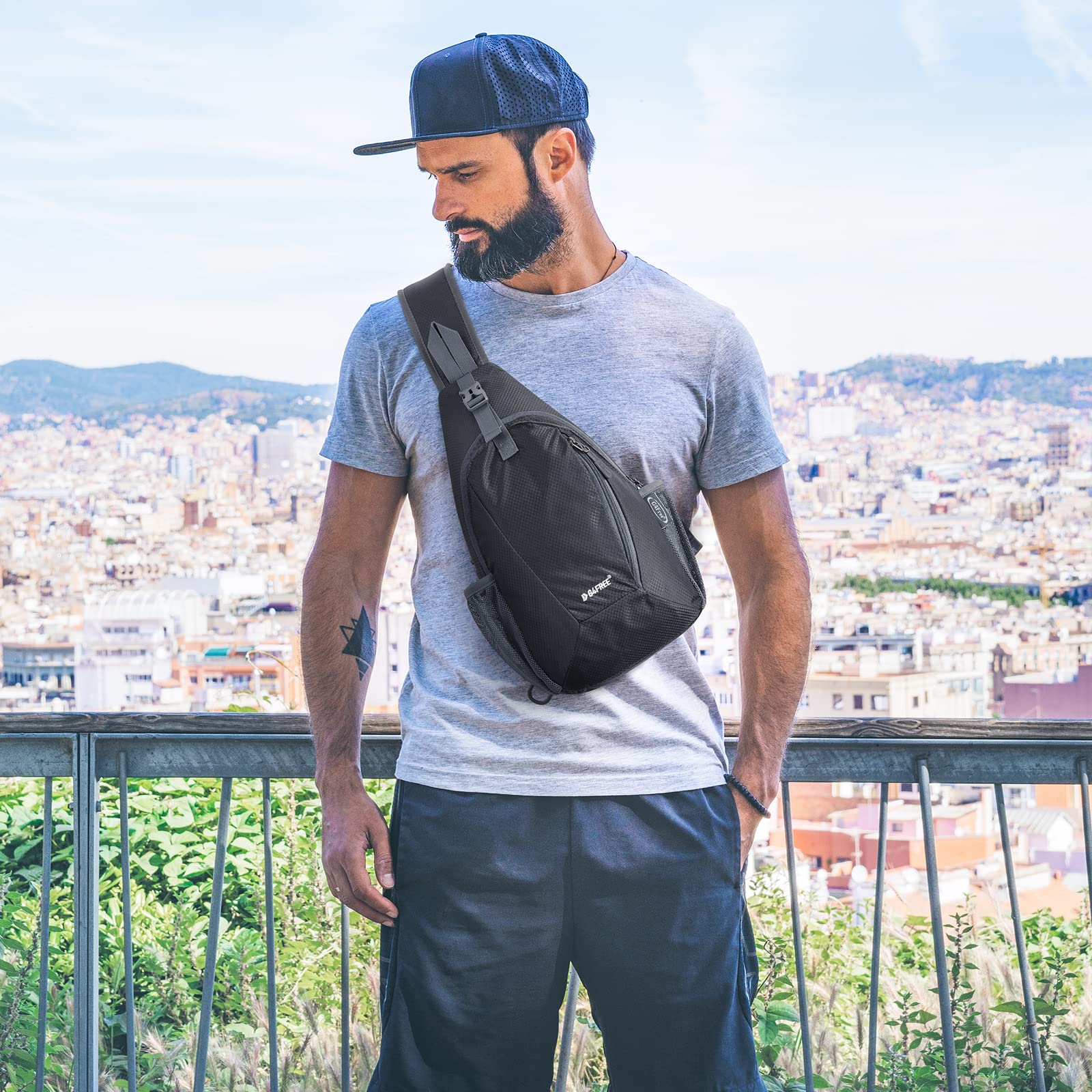 G4Free RFID Sling Bag Crossbody Sling Backpack Small Chest Shoulder Backpack Men Women Hiking Outdoor