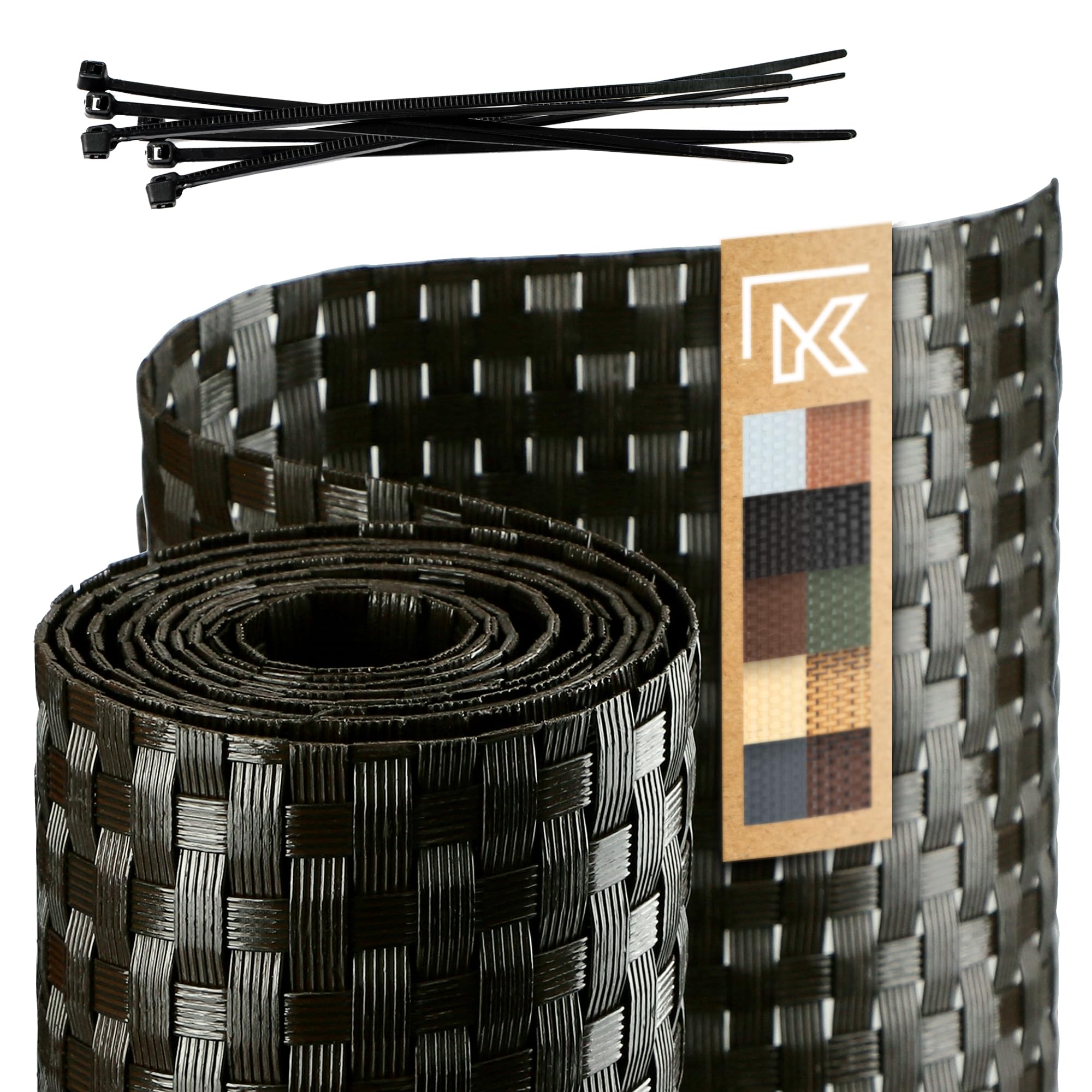 KADAX Fence Tape, Synthetic Rattan Tape in Several Colours, Weatherproof Privacy Screen Strips for Garden, Balcony, Terrace, Durable Fence Screen (19 x 255 cm, Green)