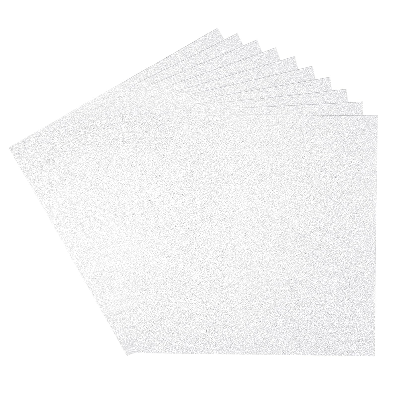 PATIKIL 12x12 Glitters Cardstock, 10Sheets 250GSM Sparkling Thick No-Shed Shimmer Glitters Paper for Scrapbook Card Making DIY Crafts Project Party Decorations, Silver