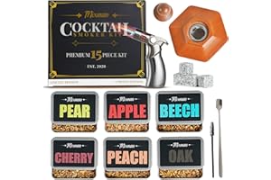 Cocktail Smoker Kit with Torch | Old Fashioned Whiskey Smoker with 6 Flavours of Wood Chips, Smoke Infuser, Old Fashioned Smo