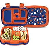 Bentgo Kids Prints Leak-Proof, 5-Compartment Bento-Style Kids Lunch Box - Ideal Portion Sizes for Ages 3-7, Durable, Drop-Proof, Dishwasher Safe, & PFAS & BPA-Free Materials (Sports)