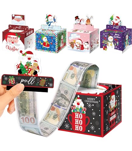 Weihnachts-Geldgeschenk-Set – Spardose Mit Karte, 30 Beuteln & Klebeband, DIY, Ca. 13x13x11 Cm