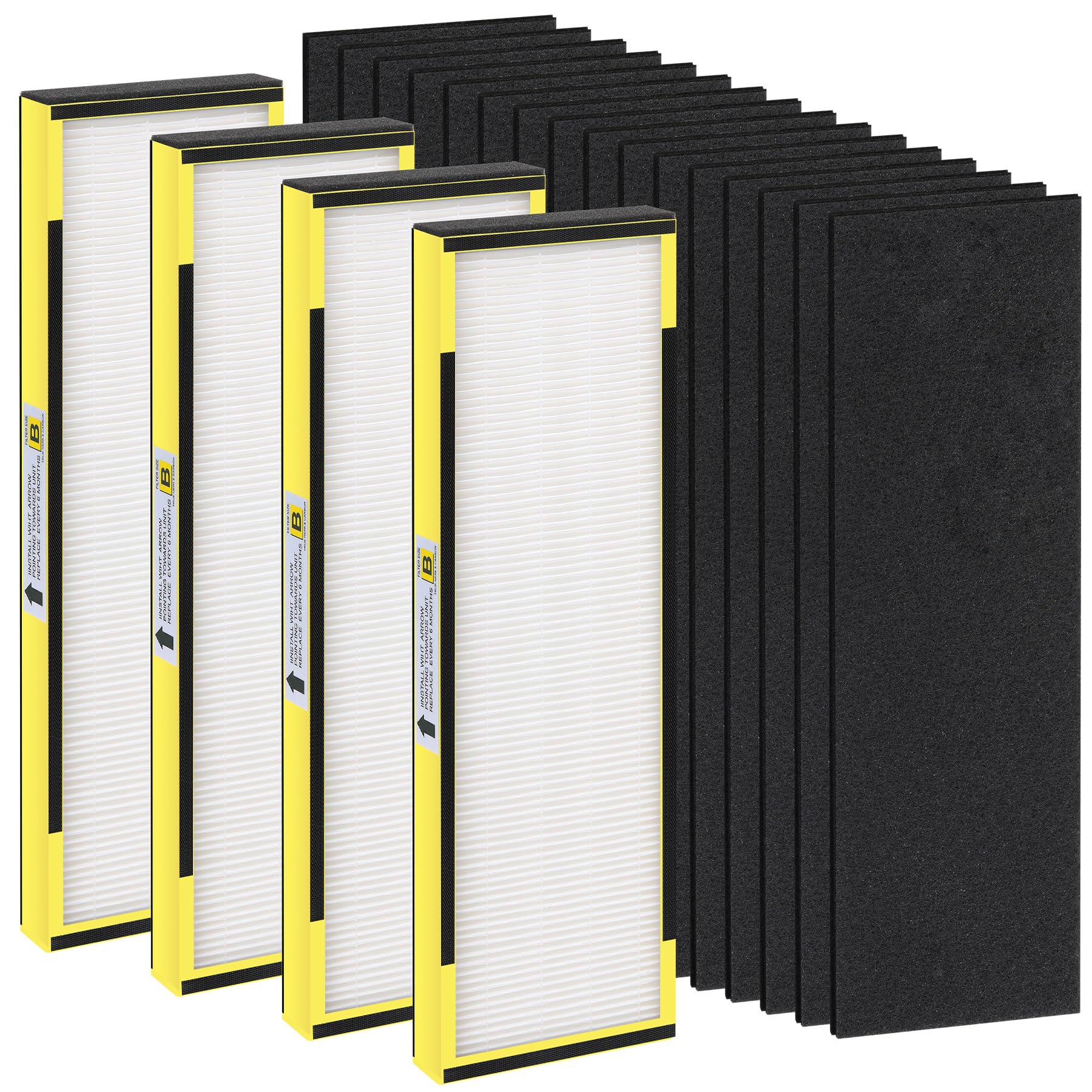Photo 1 of 4 Pack FLT4825 Ture HEPA Filter b Replacement for Gm Guardian ,Compatible with Gm-Guardian FLT4825 AC4825 AC4850,4 HEPA( Additional pre-filter) + 16 Carbon Pre-Filters, 3-Stage Filtration System
