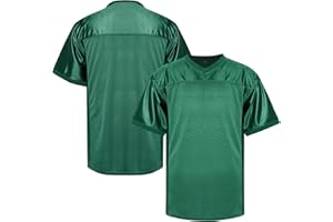 TKJPYWYH Blank Football Jersey,Men's Practice Jersey Football Athletic Shirt,Hip Hop Sports Blank T-Shirt S-3XL