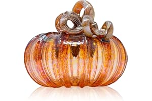 Luke Adams Glass | Handmade Glass Pumpkins | Handmade Table Top Home Decor (Squat, Harvest)