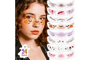 BESNEL 24pcs Halloween Freckles Makeup Patches Face Glitter Speckles, Costumes for Women, Halloween Temporary Face Tattoo Glitter Freckles, Halloween Accessories for Woman ＆ Kids