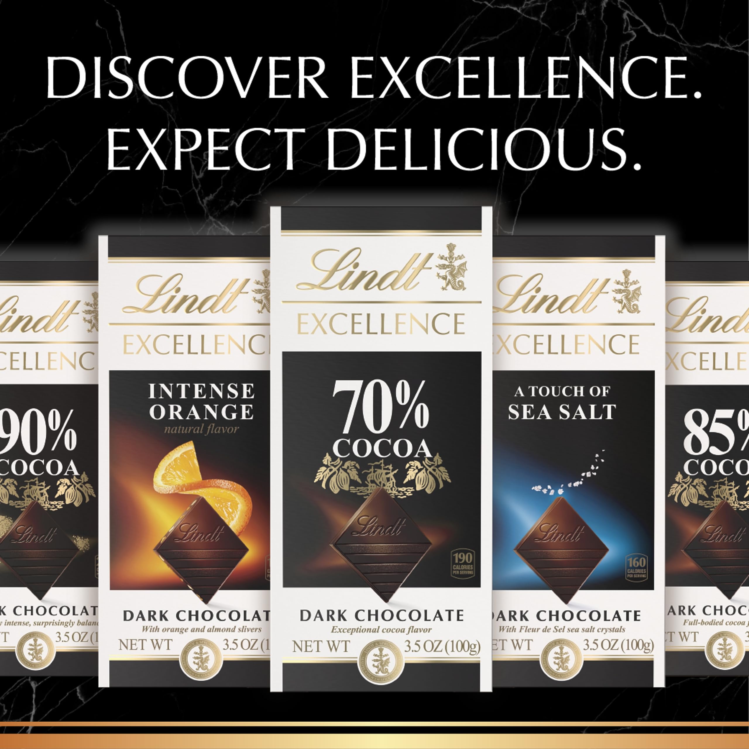 Lindt EXCELLENCE 95 Cocoa Dark Chocolate Bar, Dark Chocolate Candy, 2.8 Oz. (12 Pack) on