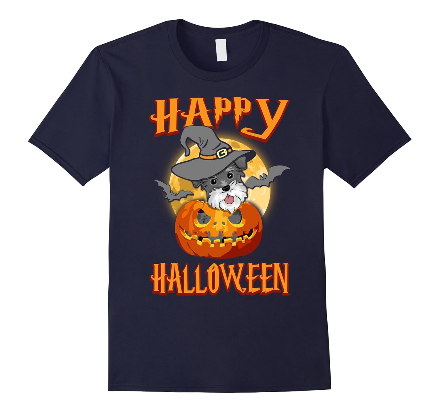 Miniature Schnauzer Dog Halloween Tshirt Pumpkin Costumes-ANZ