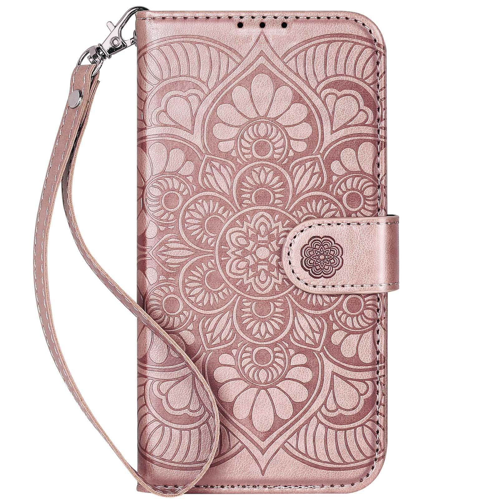 Photo 1 of Ateeky Wallet Case for iPhone 13 Pro,[RFID Blocking] 3 Card Holder with Credit Card Slot Magnetic Protective Flip Leather Cover for iPhone 13 Pro (Rose Gold)