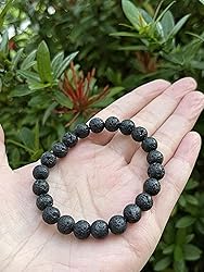 Black Lava Crystal Bead Bracelet 8mm, Wholesale