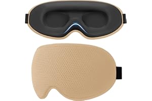 Gritin 100% Blackout Sleep Eye Mask for Side Sleeper Men Women, Zero Eye Pressure 3D Contoured Cup and Eyelash Friendly Sleep