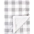 Hudson Baby Unisex Corduroy Blanket With Sherpa Backing - Gray, 30x40 Inches, Super Soft & Cozy