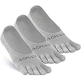 aomagic Toe Socks No Show for Women & Men Running Five Fingers Athletic Invisible Liner Socks, Moisture Wicking