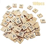 IRYNA 100Pcs Wooden Scrabble Letters for Crafts A-Z Capital Tiles Children's view 4