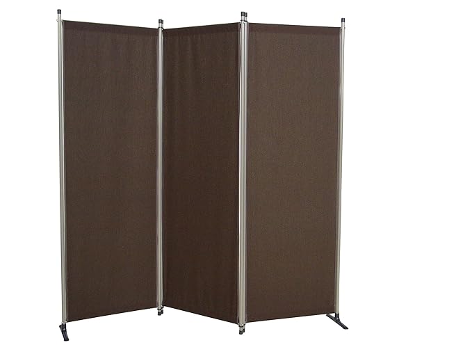 Angerer 627/007/10 Paravent champagner Bezug Polyacryl, Braun, 3-tlg.