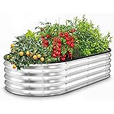 Utopia Home Galvanized Raised Garden Bed Kit 4x2x1ft, Planter Box Raised Garden Beds Outdoor, Easy Assembly Metal Raised Bed for Gardening Vegetables, Fruits, Flowers - Pack of 01 - Silver
