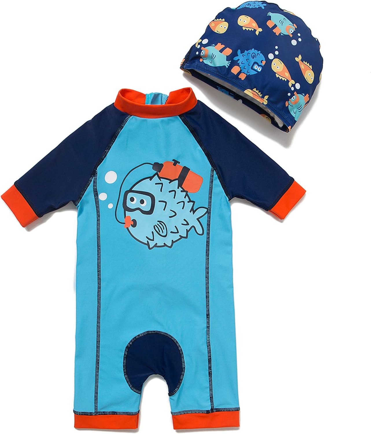 Clothing Tm 3 6 Months Colorful Fish Kids Upf 50 Sun Protection S S One Piece Zip Sun Suit With Sun Hat Bonverano Baby Wajabat Shop