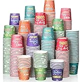 Skyley 600 Pack 3 oz Bathroom Paper Cups for Kids Disposable Mini Animal Mouthwash Cup Small Cold Beverage Drinking Container for Home Office Birthday Party Water Coolers(Inspirational Style)