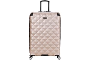 Kenneth Cole REACTION Diamond Tower Collection Lightweight Hardside Expandable 8-Wheel Spinner Travel Luggage, Rose Gold, 28-Inch Checked