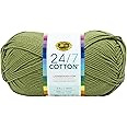 Lion Brand Yarn Lightweight 24/7 Cotton Yarn for Knitting, Crocheting, and Crafts, Bay Leaf, 1 Pack