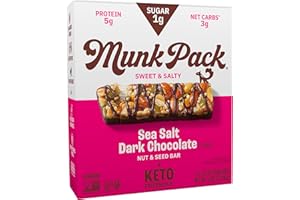 Munk Pack Keto Nut & Seed Bar, Sea Salt Dark Chocolate, 4 Count 1.23 oz