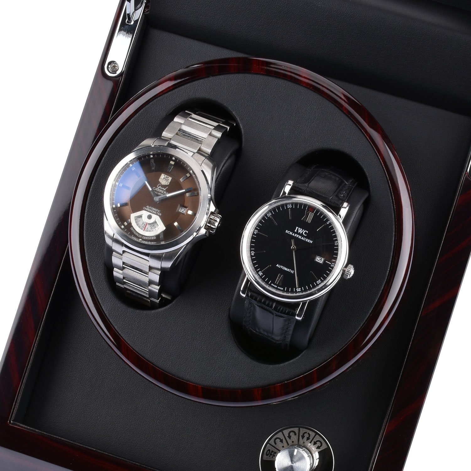 Zeiger Double Single Watch Winder For Large Watch Box Case With Quiet Automatic Japanese Mabuchi Motor Piano Paint