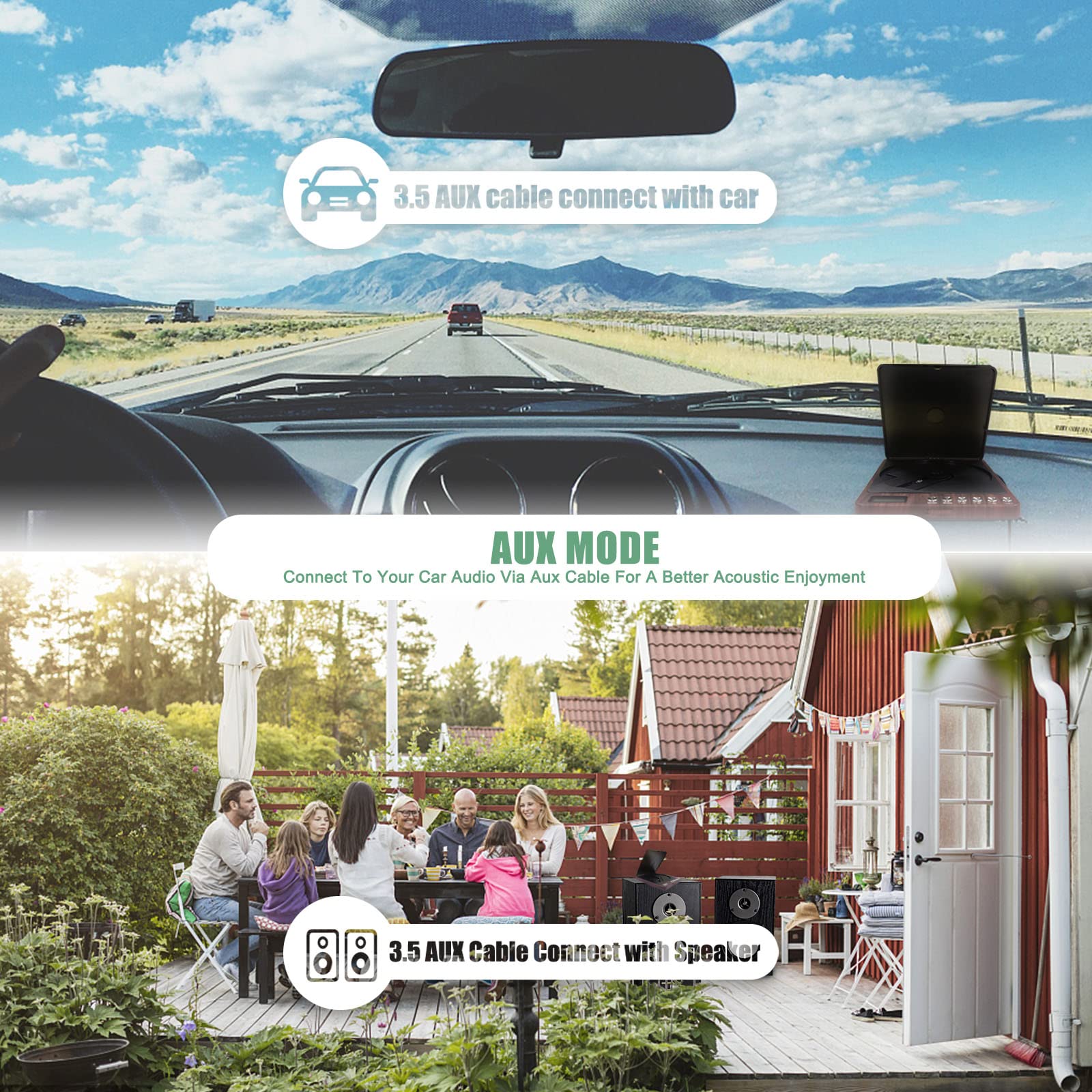 Portable CD Player with Speakers 2000mAh Rechargeable CD Player Portable with Double 3.5mm Headphones Jack,Small Anti-Shock Personal CD Player for Car Aux or Home Music Player