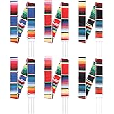 Sureio 6 Pcs Mexican Sash Belts for Women or Men Serape Cinto Mexicano Colorful Striped Runner Fringe Cotton Mexican Sash Belts Black Red Royal Blue for Cinco De Mayo Fiesta Party Graduation Wedding