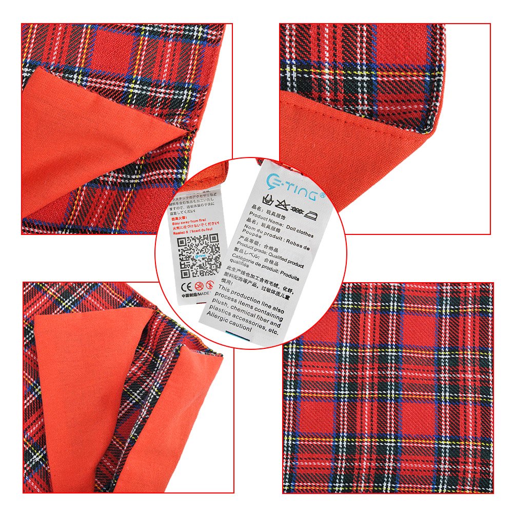 E-TING Sleeping Bag Christmas Accessory for Elf on the Shelf (Doll is not included) (Red Plaid)