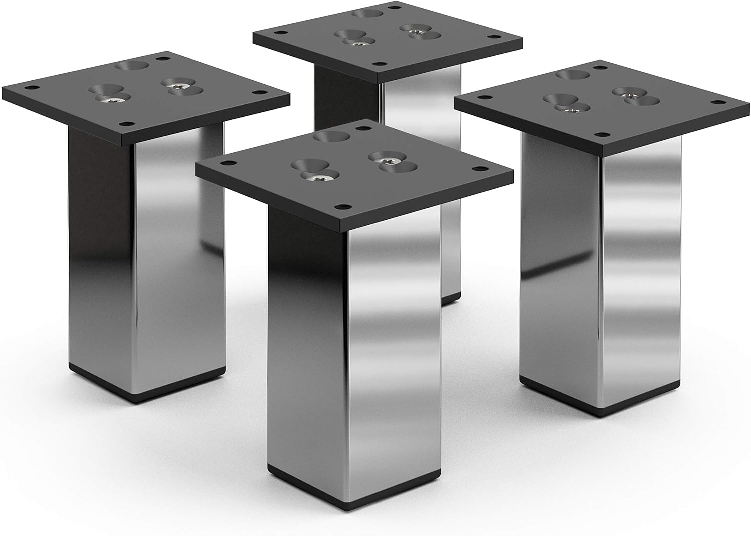 Sossai Möbelfüße 4er Set - Höhenverstellbare Aluminium-Füße 60mm Für Schränke