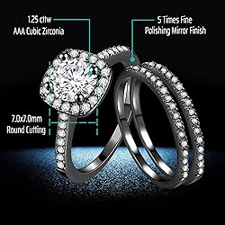 Ahloe Jewelry CEJUG 2Ct 18k Black Gold Wedding Ring