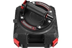 Gotsblock Glass Suction Cup to Lift Large Glass, 8 inch Heavy Duty Vacuum Suction Cup Lifter with Carrying Case for Glass, Tile, Granite, 400lbs Load Capacity, Black