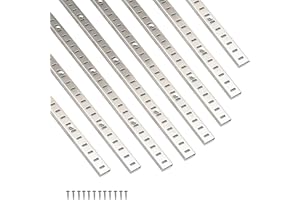 HARDOW Adjustable Shelf Bracket 40 Inch 8 Pack Silver Shelf Pilaster Strips Shelf Rail Shelf Track Adjustable Wall Shelves Shelf Standards and Supports for Cabinet Closet Organization